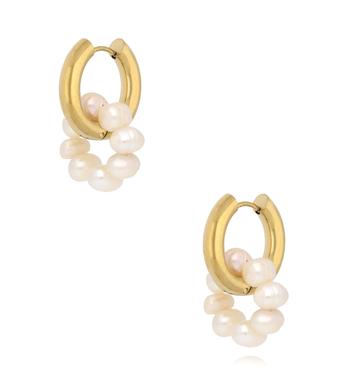 Kolczyki koła z perłami Male KPE0144