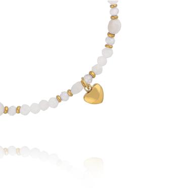 Bransoletka z kamieniami księżycowymi i sercem BTW3750