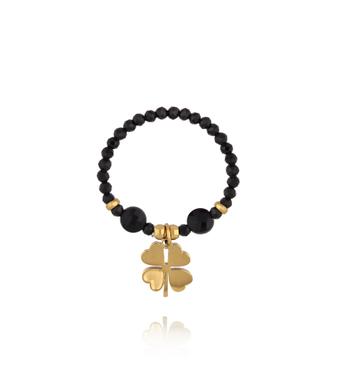 Pierścionek z turmalinami i koniczynką PTW0568