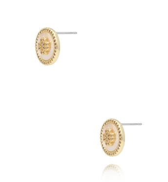 Kolczyki okrągłe z motywem koniczynki KSS2107