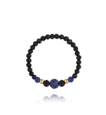 Pierścionek z turmalinami i lapisami PTW0428