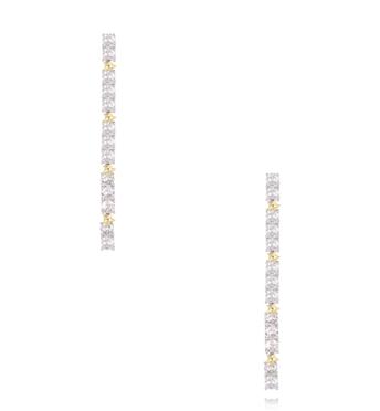 Kolczyki długie z gwiazdkami i cyrkoniami KSS2171