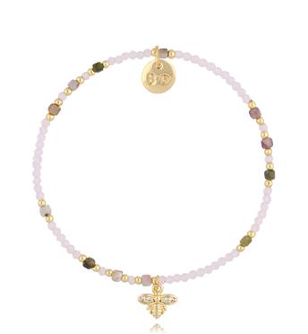 Bransoletka z kwarcami różowymi i turmalinami BTW2773