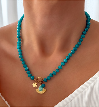 Naszyjnik morski z agatami NPA1355