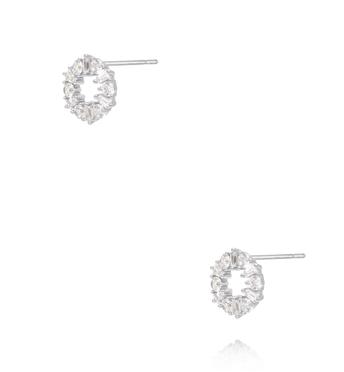 Kolczyki koła cyrkonie, srebrne KCA0175