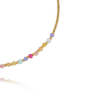 Naszyjnik kolorowy z jadeitami i amazonitami NTW1537