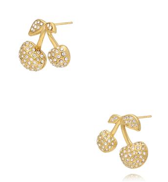 Kolczyki z wiśniami i cyrkoniami złote KSY0378