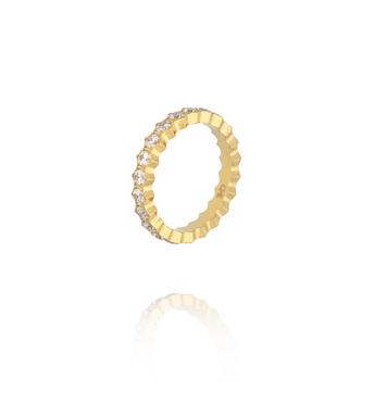 Pierścionek obrączka złota z transparentnymi cyrkoniami PSY0174