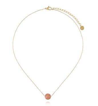 Naszyjnik z kamieniem słonecznym na delikatnym złotym łańcuszku NLB0385