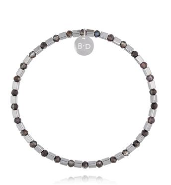 Bransoletka z hematytu i szklanych kryształków BTW3648