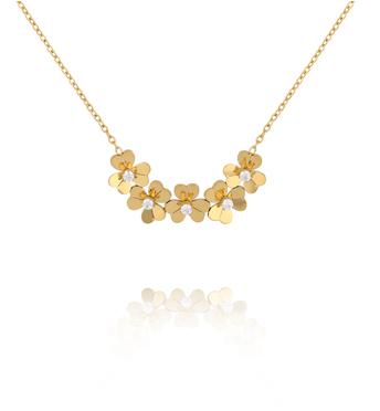 Naszyjnik z kwiatuszkami złoty NSY0876