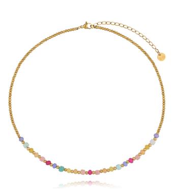 Naszyjnik kolorowy z jadeitami i amazonitami NTW1537