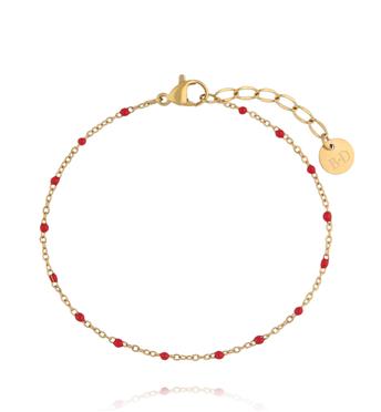 Bransoletka pozłacana Color Drops – Red BSY0779