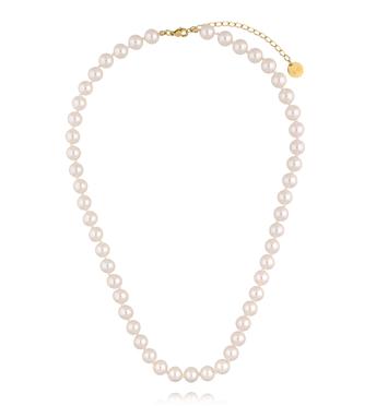 Naszyjnik z klasycznych pereł w odcieniu czystej bieli NPE0366