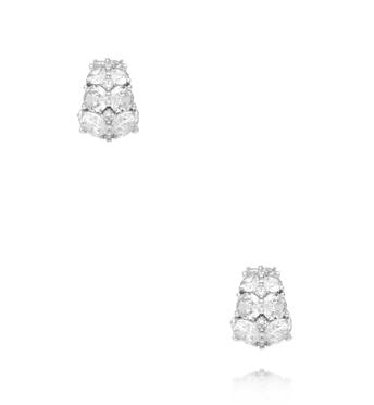 Kolczyki półkola z dużymi cyrkoniami srebrne KSS2126