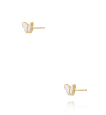 Kolczyki motylki białe KSY0497