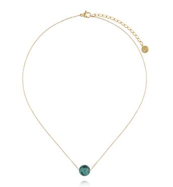Naszyjnik z turkusem afrykańskim na delikatnym złotym łańcuszku NLB0404