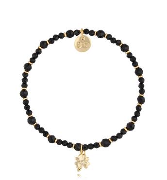 Bransoletka z czarnymi turmalinami i koniczynką Damiane BTW2247