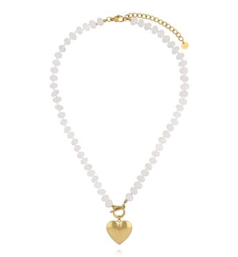 Naszyjnik z białymi jadeitami NPA1595