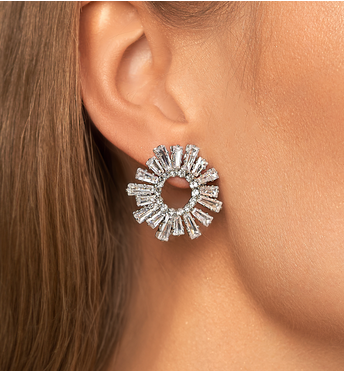 Kolczyki srebrne z transparentnymi kryształkami Samantha KSS1470