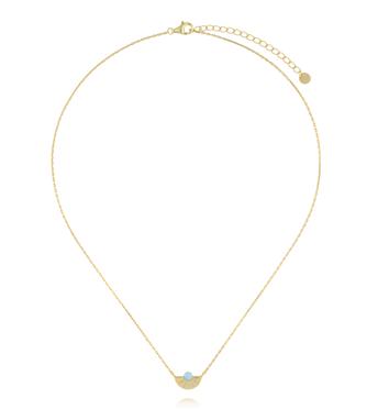 Naszyjnik ze złotą zawieszką i opalem NCA0089