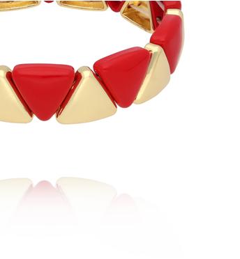 Bransoletka czerwono-złota z trójkątnych ogniw BCR0036