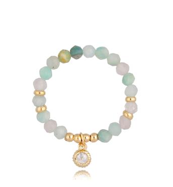 Pierścionek z amazonitami Petite PTW0353