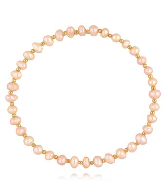 Bransoletka z brzoskwiniowych perełek BPE0151