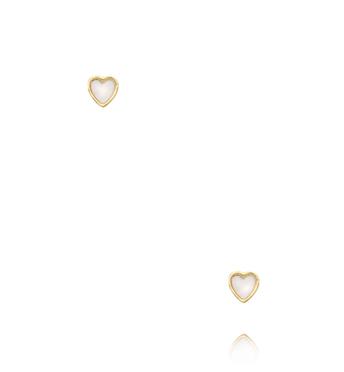Zestaw złoconych kolczyków z serduszkami KMB0031