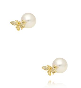 Kolczyki pszczółki z perłą KPE0202