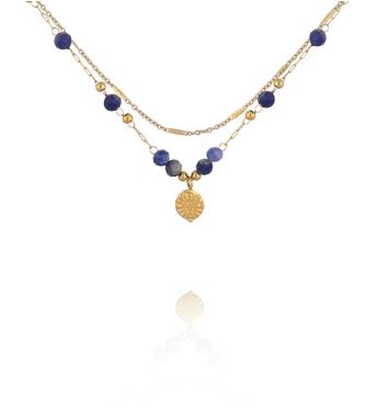 Naszyjnik z sodalitami i zawieszką NEA0111