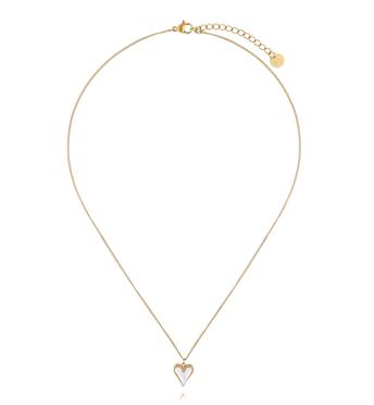 Naszyjnik z wydłużonym sercem z masy perłowej NSY0855