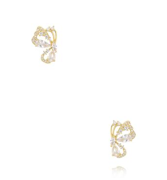 Kolczyki złote motylki z cyrkoniami KSS2185