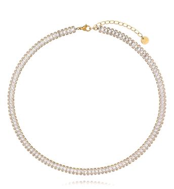 Naszyjnik typu tennis z kryształkami złoty NSY0704