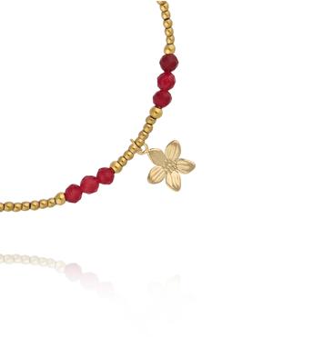 Bransoletka z jadeitu i zawieszką kwiatuszka BTW3529