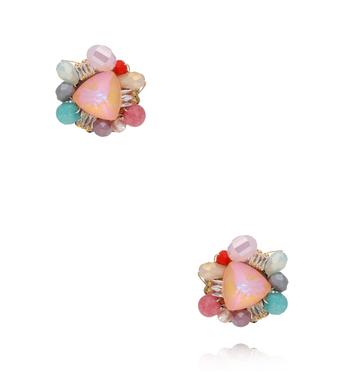 Kolczyki kolorowe z pastelowymi kamieniami KLU0157