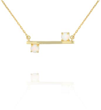 Naszyjnik z poprzeczną belką i opalami NCA0088
