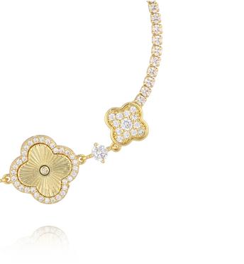 Bransoletka z motywem koniczyn złota BSS0264