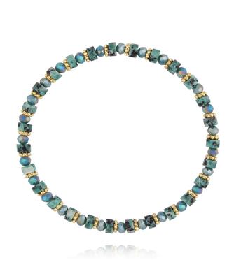 Bransoletka z turkusowego agatu i szklanych koralików BTW3626