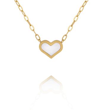Naszyjnik z sercem z masą perłową NSY0880