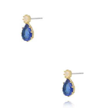 Kolczyki z błękitnym kryształkiem KSS2097