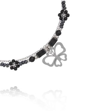 Bransoletka z turmalinem z zawieszką motyla BSY0533