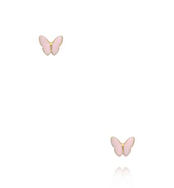 Kolczyki motylki jasnoróżowe KSY0493