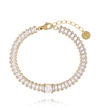 Bransoletka z prostokątnymi cyrkoniami BSY0522