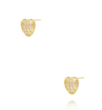 Kolczyki złote serca z cyrkoniami KSS2181