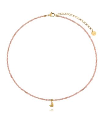 Naszyjnik z kamieniami słonecznymi i złotym sercem NTW1486