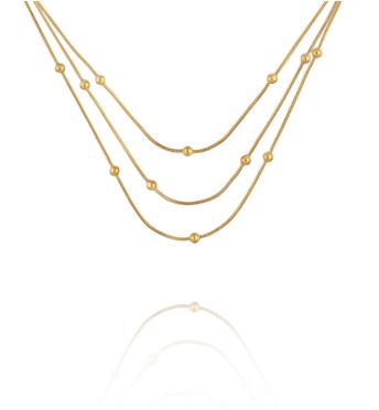 Naszyjnik warstwowy z kuleczkami w złotym wykończeniu NSY0900