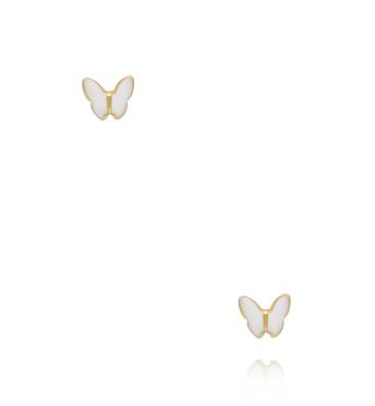 Kolczyki motylki białe KSY0497