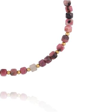 Bransoletka z fasetowanymi rodonitami  BPA0752