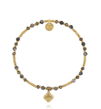 Bransoletka z labradorytami i koniczynką BTW3492